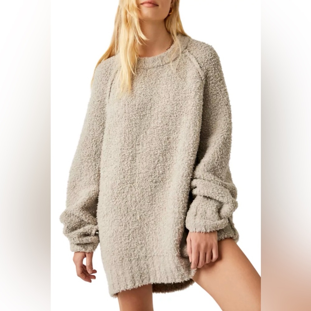 Free People Teddy Tunic Crewneck Sweater